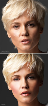 Digital retouching services with Adobe Photoshop.